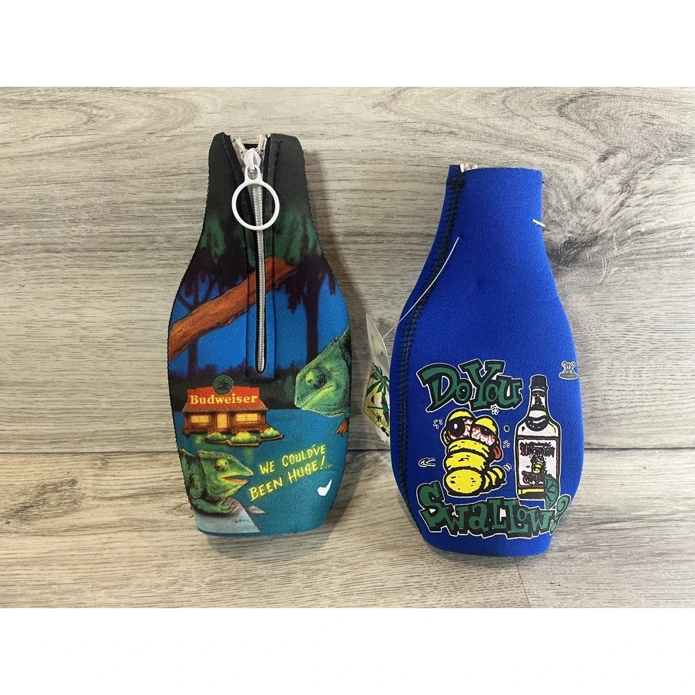 Vintage Budweiser‎ Lizards Frank Louis Tequila Beer Drink Zip Up Holders NWT